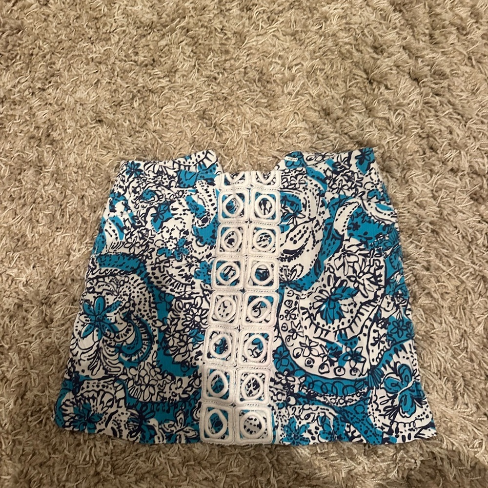 Lilly Pulitzer Blue and White A-Line Skirt